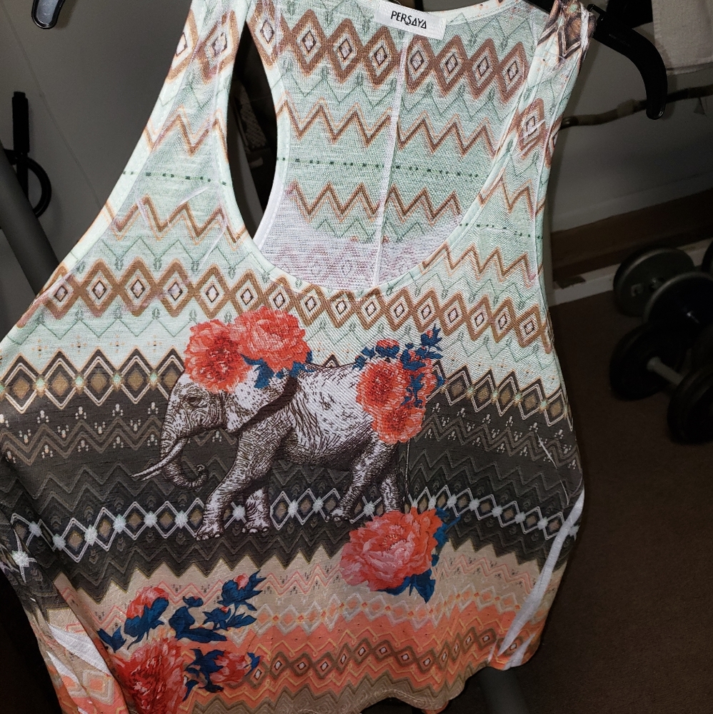 Persaya elephant print tank